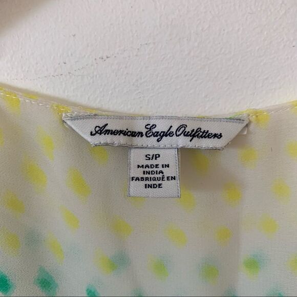 American Eagle Outfitters Neon Semi Sheer Sleeveless Tie Front Blouse - Picture 5 of 11